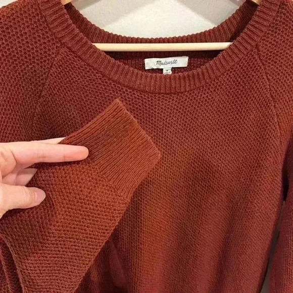 Madewell Women’s Province Cross Back Knit Pullover Sweater Rust Red Size M - Picture 6 of 8
